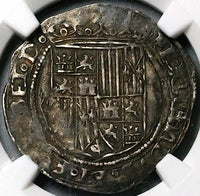 1474 NGC XF 40 Spain Ferdinand Isabella 1 Real Columbus Seville Mint Hammered Silver Coin (25020501D)