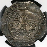 1474 NGC XF 40 Spain Ferdinand Isabella 1 Real Columbus Seville Mint Hammered Silver Coin (25020501D)