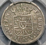 1756-M PCGS AU 50 Spain 1 Real Ferdinand VI Madrid Silver Coin POP 1/0 (23051203C)