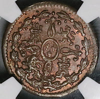 1788/9 NGC MS 63 Spain 2 Maravedis Charles III Segovia Mint Overdate Coin Pop 1/1 (24091101D)