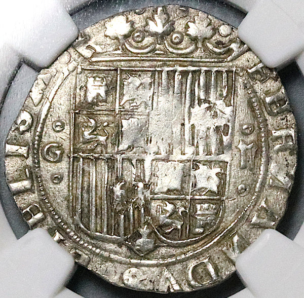 1497 NGC MS 63 Spain Ferdinand V Isabel I 2 Reales Granada Columbus Silver Coin POP 2/1 (25031902C)