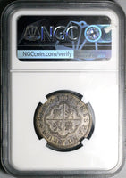 1718-J NGC AU 50 Spain 2 Reales Philip V Silver Segovia Coin POP 2/5 (24060901C)