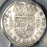 1721-F PCGS AU Spain 2 Reales Philip V Segovia Mint Colonial Silver Coin (24051002C)