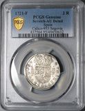 1721-F PCGS AU Spain 2 Reales Philip V Segovia Mint Colonial Silver Coin (24051002C)