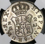 1808-M NGC MS 63 Spain 2 Reales Charles IV Madrid Silver Coin POP 2/3 (23060104C)