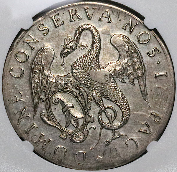1741 NGC XF Basel Thaler Dragon City View Swiss Canton Silver Coin (24051101D)