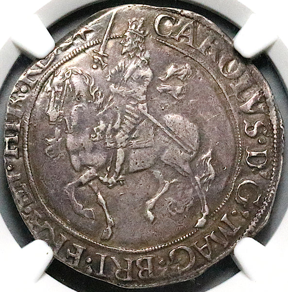 1640 NGC AU 50 Charles I 1/2 Crown Great Britain England Coin POP 2/0 (25012301C)