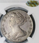 1703 NGC VF 35 Anne Vigo 1/2 Crown WINGS Great Britain England Spanish Treasure Silver Coin (24053101C)