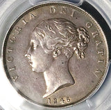 1846 PCGS AU 50 Victoria 1/2 Crown Great Britain Sterling Silver Coin (25020903C)