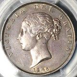 1846 PCGS AU 50 Victoria 1/2 Crown Great Britain Sterling Silver Coin (25020903C)