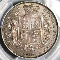 1846 PCGS AU 50 Victoria 1/2 Crown Great Britain Sterling Silver Coin (25020903C)