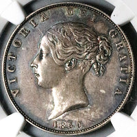 1850 NGC AU 53 Victoria 1/2 Crown Great Britain Sterling Silver Coin (25022306C)