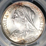 1897 PCGS MS 63 Victoria 1/2 Crown Great Britain Sterling Silver Coin (25021001D)