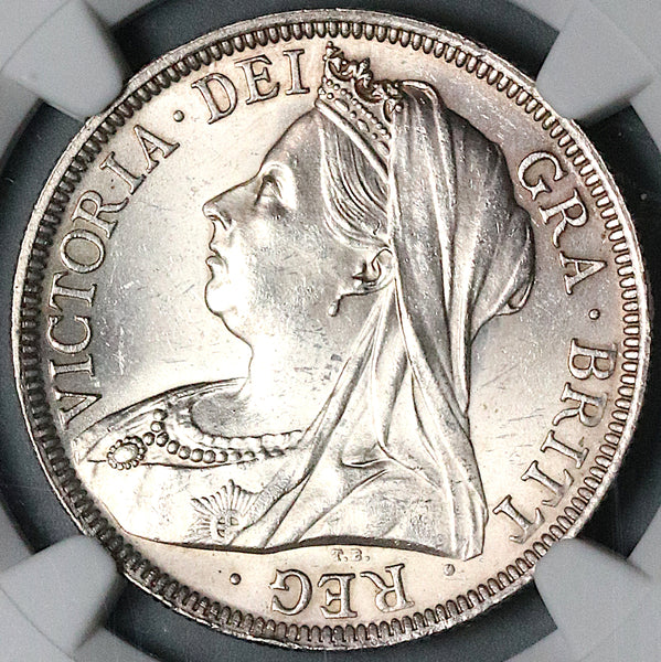 1899 NGC MS 63 Victoria 1/2 Crown Great Britain Sterling Silver 