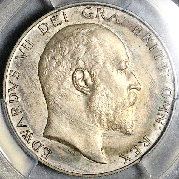 1902 PCGS PR 64 Edward VII 1/2 Crown Great Britain Proof Matt Silver Coin (24102502D)