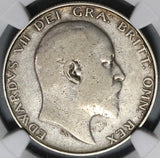 1905 NGC F 12 Edward VII 1/2 Crown Great Britain Key 166k Silver Coin (22122502D)