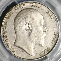 1906 PCGS AU 50 Edward VII 1/2 Crown Great Britain  Silver Coin (25030904C)