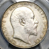 1907 PCGS AU 55 Edward VII 1/2 Crown Great Britain Rare Silver Coin (25021801C)