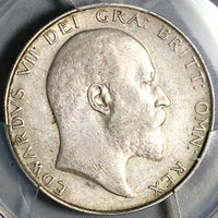 1908 PCGS AU 50 Edward VII 1/2 Crown Great Britain Rare Silver Coin (25021802C)