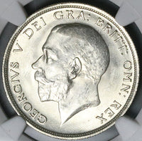 1915 NGC MS 64 1/2 Crown George V Great Britain Sterling Silver Coin (24112901C)