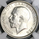 1915 NGC MS 64 1/2 Crown George V Great Britain Sterling Silver Coin (24112901C)