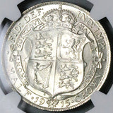 1915 NGC MS 64 1/2 Crown George V Great Britain Sterling Silver Coin (24112901C)