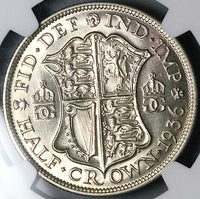 1936 NGC MS 64 1/2 Crown George V Great Britain Silver Coin (23111803C)