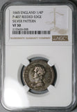 1665 NGC VF 30 Charles II Pattern Silver Farthing Great Britain Coin (24061703D)