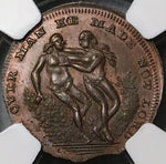 1790s NGC MS 65 Spence Adam Eve Eden Pig's Meat Farthing Middlesex Conder Token DH 1083 POP 4/0 (24072702C)