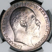 1902 NGC MS 63 Great Britain Edward VII Crown 256k Dragon Silver Coin (24100601D)