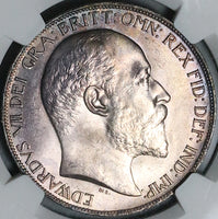 1902 NGC MS 63 Great Britain Edward VII Crown 256k Dragon Silver Coin (24100601D)