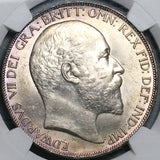 1902 NGC MS 64 Great Britain Edward VII Crown 256k Dragon Silver Coin (24071301C)