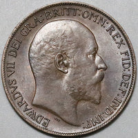 1910 Edward VII 1 Penny AU Great Britain Last Year Coin (23101402R)