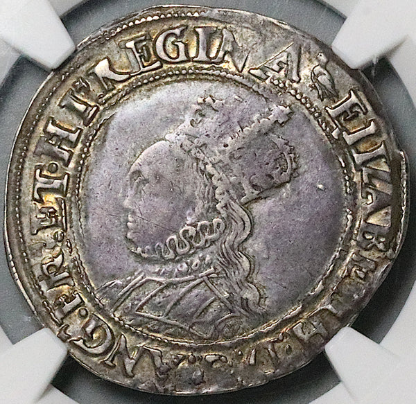 1560 NGC XF 40 Elizabeth I Shilling Great Britain Silver Martlet Tudor Coin (24062803C)