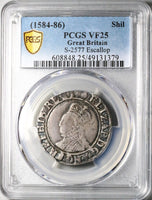 1584 PCGS VF 25 Elizabeth I Shilling Britain England Coin POP 1/4 (24090101C)