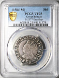 1584 PCGS VF 25 Elizabeth I Shilling Britain England Coin POP 1/4 (24090101C)