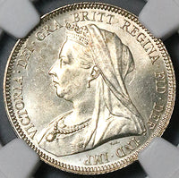 1893 NGC MS 63 Victoria Shilling Great Britain Silver Coin (23100701C)