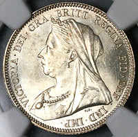 1893 NGC MS 63 Victoria Shilling Great Britain Silver Coin (23100701C)