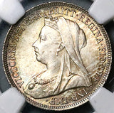 1900 NGC MS 64 Victoria Shilling Great Britain Silver Coin (23092403D)