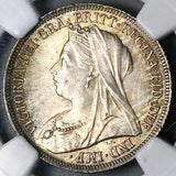 1900 NGC MS 64 Victoria Shilling Great Britain Silver Coin (23092403D)