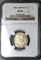 1900 NGC MS 64 Victoria Shilling Great Britain Silver Coin (23092403D)