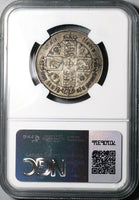 1858 NGC XF 40 Victoria Gothic Florin Great Britain 2 Shillings Sterling Silver Coin (24101402C)