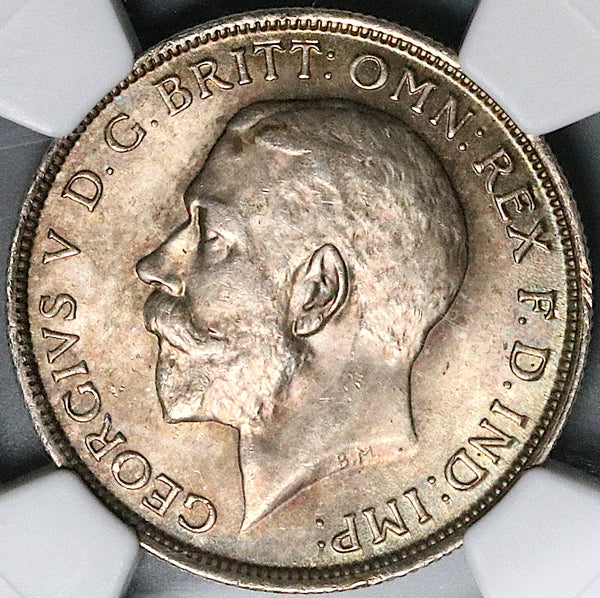 1918 NGC MS 63 Great Britain Florin 2 Shillings George V Silver Coin (24060903C)