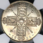 1926 NGC MS 63 Florin George V Great Britain 2 Shillings Silver Coin (24060602C)