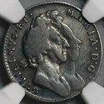 1691 NGC F 12 William Mary 3 Pence Great Britain Rare Silver Coin POP 1/2 (24121902C)