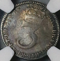 1691 NGC F 12 William Mary 3 Pence Great Britain Rare Silver Coin POP 1/2 (24121902C)