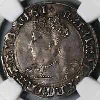 1553 NGC XF 45 Mary Groat 4 Pence Hammered Britain Tudor England Coin (24111203C)