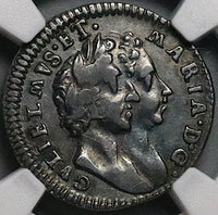 1691 NGC VF 25 William Mary 4 Pence Great Britain Rare Silver Coin POP 1/1 (24121903C)