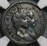 1691 NGC VF 25 William Mary 4 Pence Great Britain Rare Silver Coin POP 1/1 (24121903C)