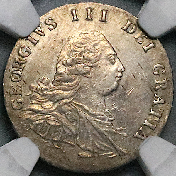 1792 NGC AU George III Great Britain 4 Pence Groat Wire Money Silver Coin (24122801D)